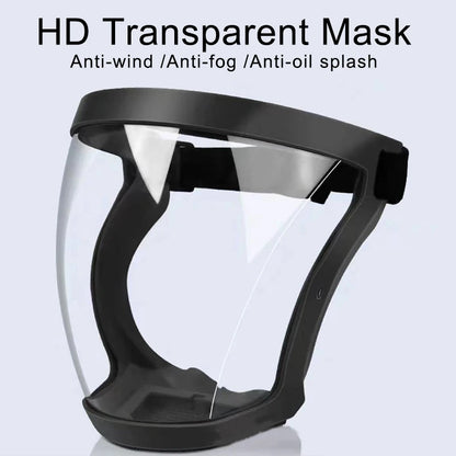 Transparent Full Faceshield Reusable Dustproof Anti-fog Mask HD Safety Glasses Kitchen Protection Anti-splash Mask With Filters