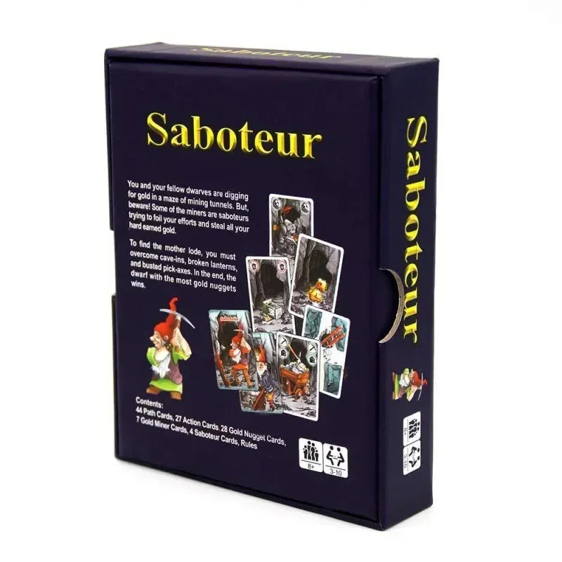 English Saboteur Board Game Cards Table Games Funny Board Card Games for Families Party Dwarf Gold Mine Digging Miner Board Game