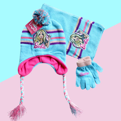 New Autumn Winter Children Hat Elsa Classics Disney Princess Cartoon Cap Scarf Hat Glove Warm knitted hat Girl Christmas Hat