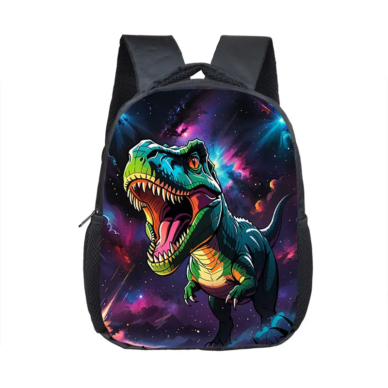 12 Inch Cute Dinosaur Print Backpack for 2-4 Years Old T-rex Skeleton Kids School Bag Kindergarten Girls Toddler Bookbags Gift