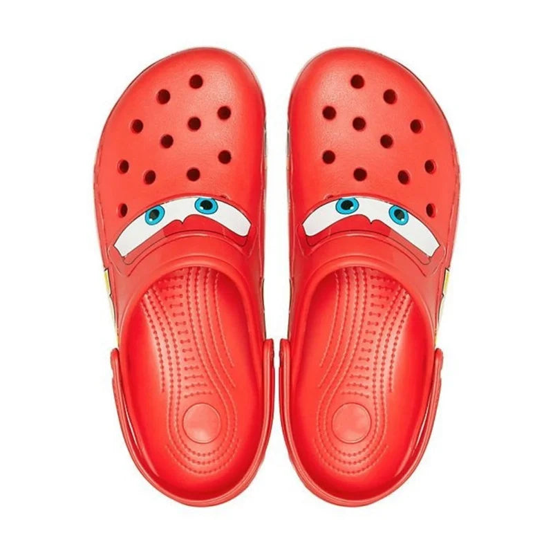 Disney Lightning Mcqueen Pixar slipper Outdoor Beach Crocs Cute Cartoon Anime Pool Anti Slip No95 Car Crocs Man Shoes Toys Gifts