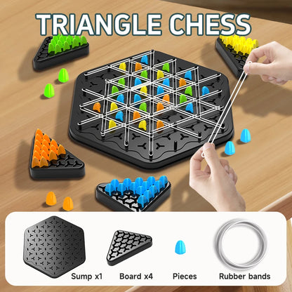 Chain Triggle Chess Game Triggle Rubber Band Game Toy For Kid Interactive Board Game Battle Set For Family Party Gift