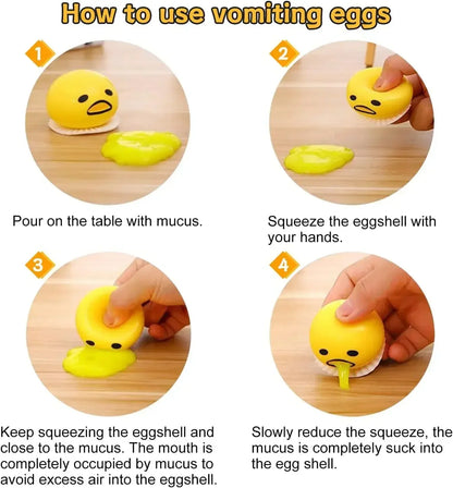 Squishy Puking Egg Yolk Stress Ball Yellow Goop Relieve Stress Toy Funny Squeeze Tricky Antistress Disgusting Egg Kids Toys