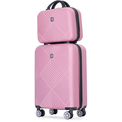 2 Piece Carry on Luggage Set, Airline Approved 20 Inch Luggage with Cosmetic Case，Hard Shell Suitcase with Spinner Wheels