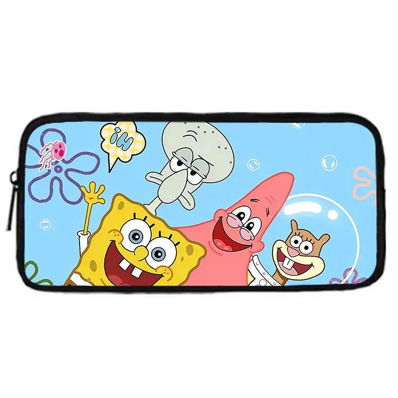 Cartoon Cute Child School Backpack with Lunch Bags ,Pencil Bags ,School Bags for S-spongebobS Boys Girls Best Gift