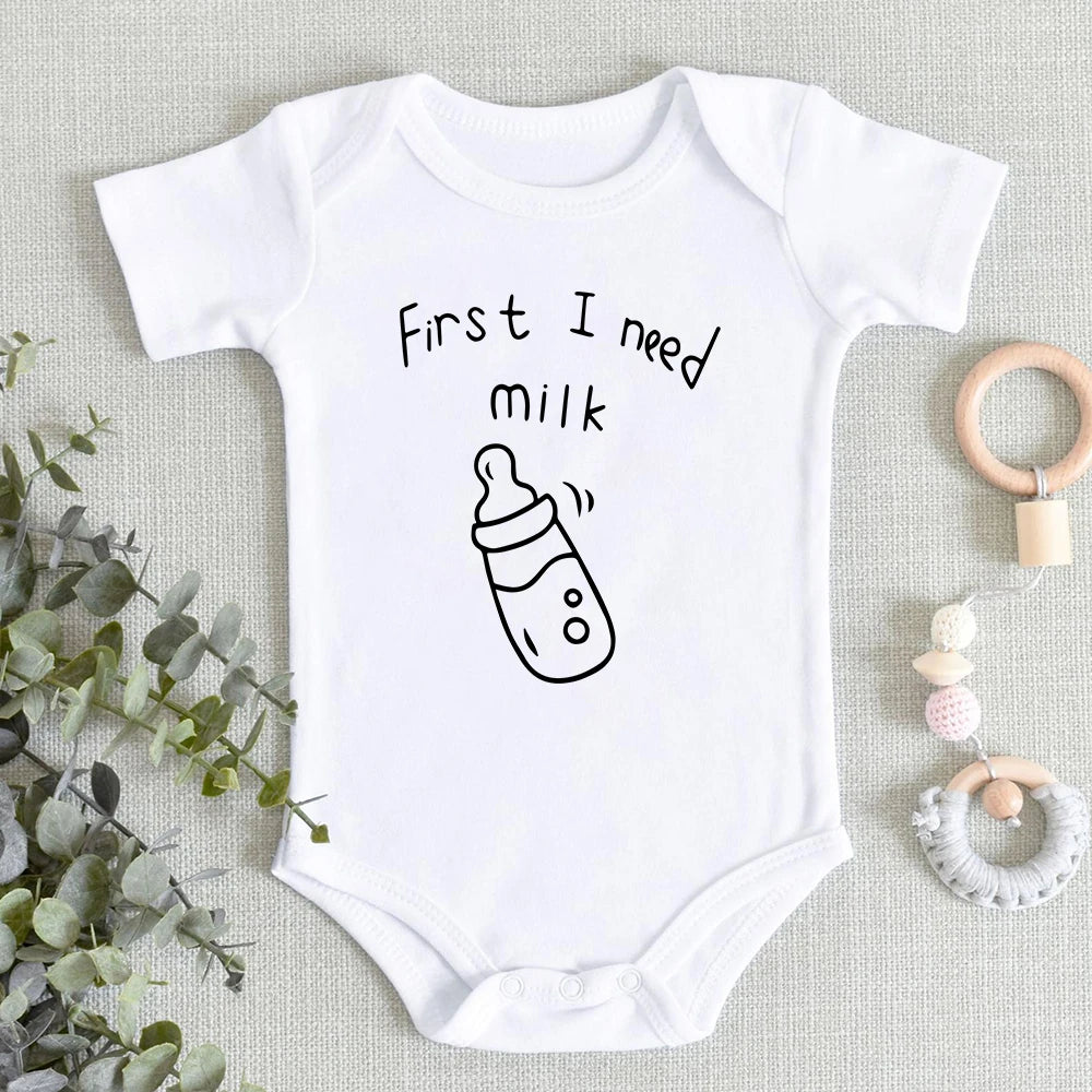 Party My Crib 2am Milk Bring a Bottle Funny Infant Onesies Fashion Creative Newborn Baby Girl Boy Clothes Bodysuit Fast Delivery