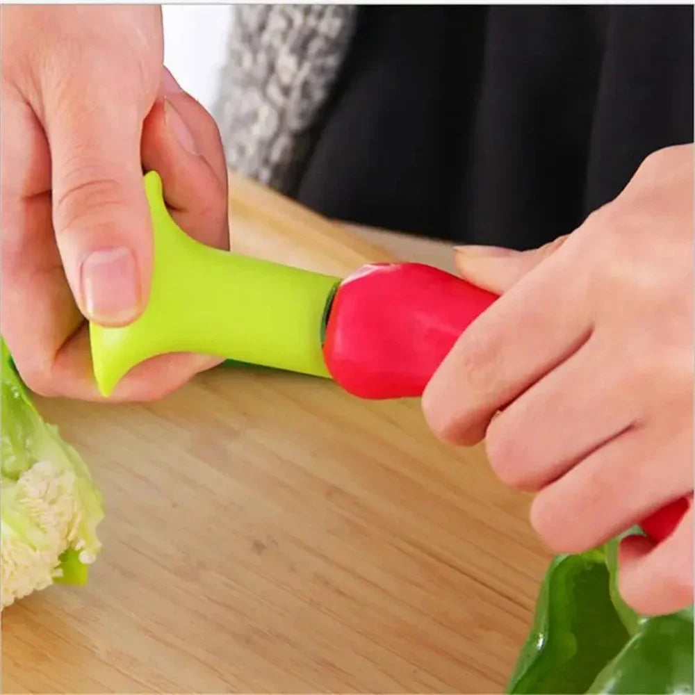 2PCS/Set Slicer Vegetable Cutter Pepper Fruit Tools Cooking Device Kitchen Seed Remover Creative Corer Cleaning Coring Gadget