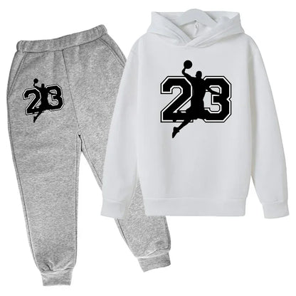 Kids Basketball Hoodie Sports Hoodie Set Spring Autumn Children Hoodie+Pants 2-Piece Set Teen Cute 4-14Y Boys Girls Hoodie Suits