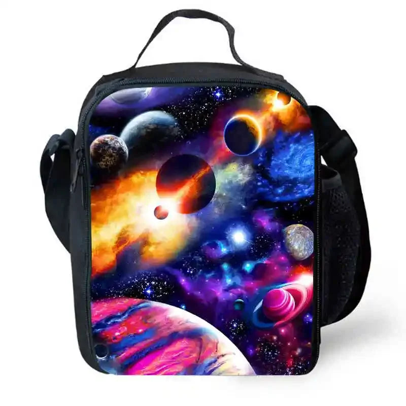 Cartoon Night Sky Child School Backpack With Lunch Bags Pencil Bags For Kindergarten,Best Gift For Boys and Girls