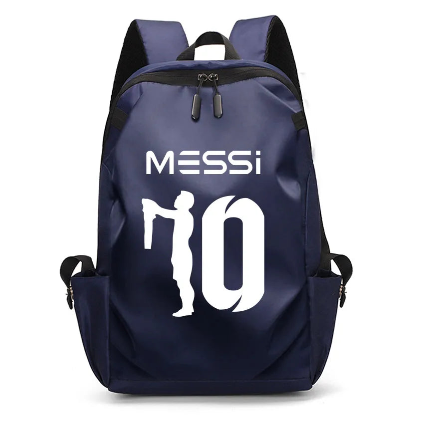 Football Super Stars MES SI Backpack Boy Girl Unisex College Student Backpack Women Men Laptop Teens Student USB Port Rucksack