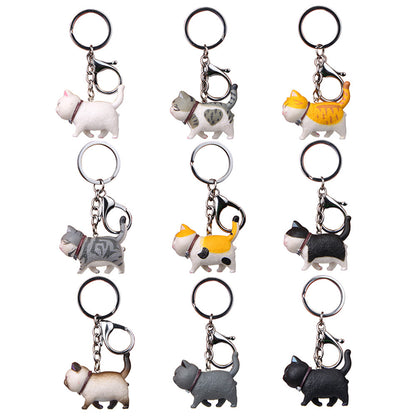 Cartoon Kittens Keychain Cure Animal Key Chain Creative Cat Pendant for Women Car Keyring Purse Bag Accessories Gifts