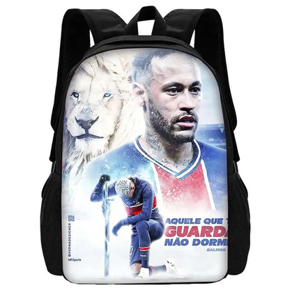 Game Football Child School Backpack with Lunch Bags ,Pencil Bags ,N-NeymarS School Bags for Boys Girls Best Gift