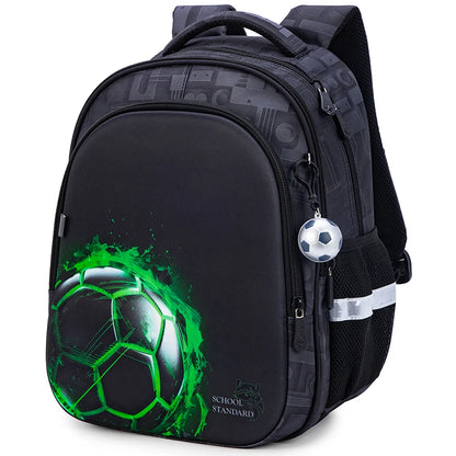 High Quality Children Backpack Boys Cartoon Football Primary School 1-3 Grade Waterproof Satchels 3D Bookbag Mochila Infantil