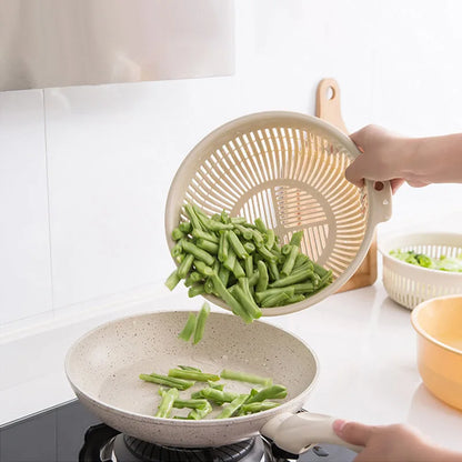 1 Set Double Drain Basket Bowl Washing Storage Basket Strainers Bowls Drainer Vegetable Cleaning Colander Cocina Kitchen Gadgets