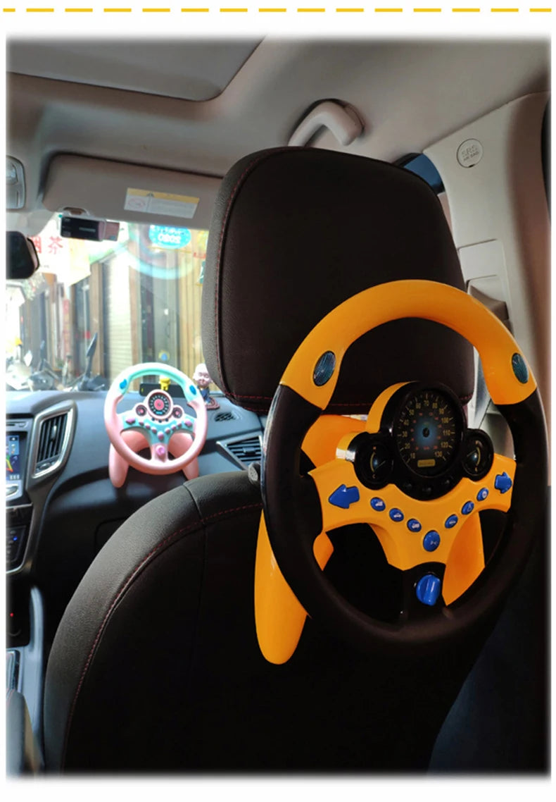 Kids Electric Simulation Steering Wheel Toy With Light And Sound Educational Children Co-Pilot Children'S Car Toy Vocal Toy Gift