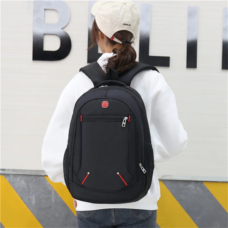 Large-capacity Student School Bag Casual Solid Color Backpack Material Oxford Men Women Backpack Multi-functional Simple Bag