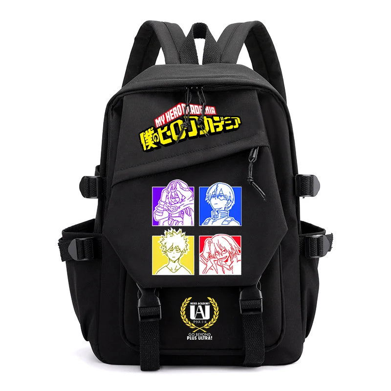 My Hero Academia cartoon backpack for primary and secondary school students black girl bag kids back to school gift