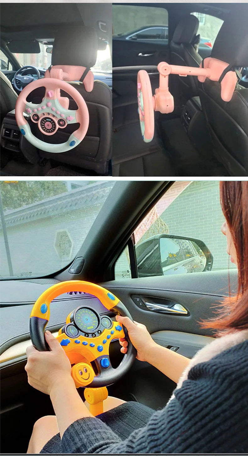 Kids Electric Simulation Steering Wheel Toy With Light And Sound Educational Children Co-Pilot Children'S Car Toy Vocal Toy Gift