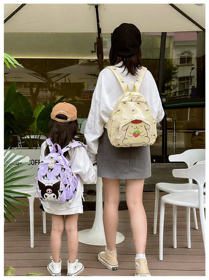 Sanrioed Anime Hello Kitty Cinnamoroll My Melody Kuromi Cute Kid Backpack Kawaii Cartoon Leather Mini School Bag Holiday Gift