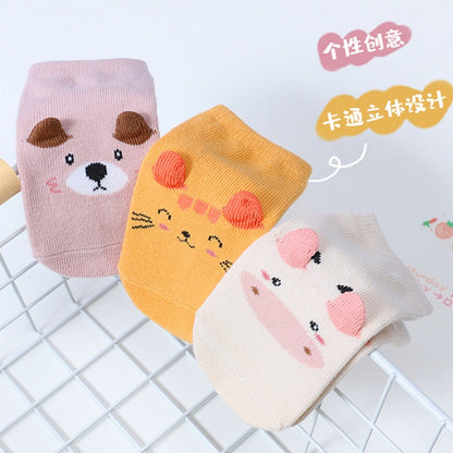 4Pairs/lot Anti-slip Baby Socks Cute Animal Cartoon Baby Boy Girls Sock Infant Children's Floor Socks 0-3 Years Old