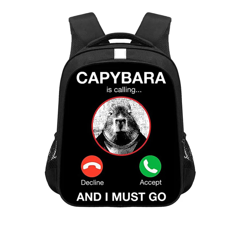 Kawaii Capybara Print Backpack Women Men Don't Worry Be Capy Children Student School Bags Laptop Kindergarten Rucksack Gift