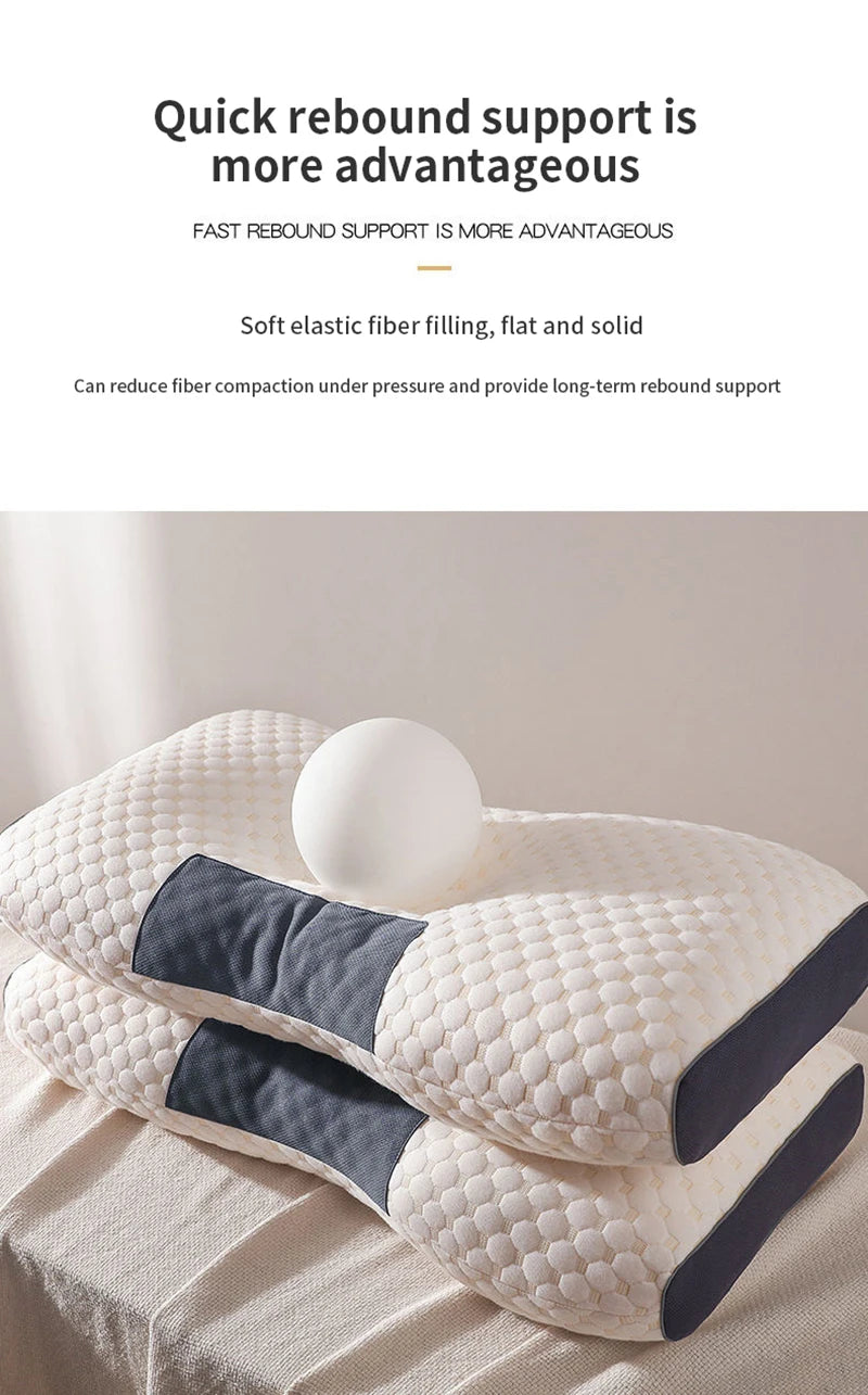 New Neck Pillow Help Sleep And Protect The Neck Cervical Orthopedic Household Soybean Fiber Massage SPA Pillow For Sleeping