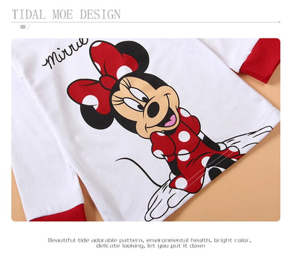 New Spring Autumn Children's Clothing Set Mickey Minnie girl boy Sleepwear Kids Pajamas Set Baby Girls Cotton Cartoon Pyjamas