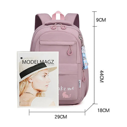 Fengdong Kawaii school Backpack for Girls cute School Bags Waterproof bookbag Teens College Student Large Travel Shoulder Bag