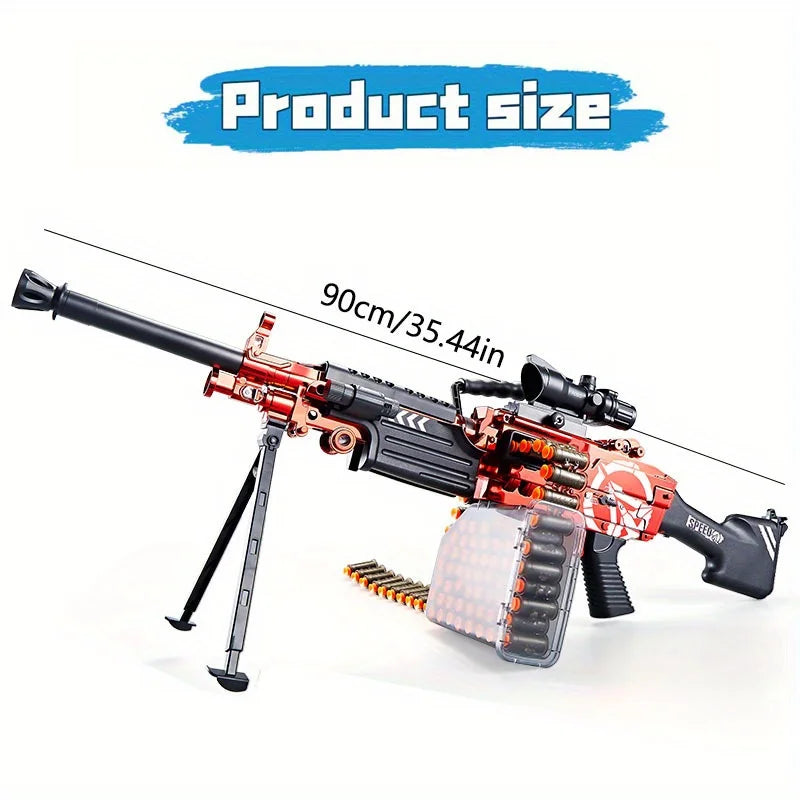 M249 LMG Machine Gun Foam Dart Blaster Heavy Machine Gun Toy Manual/Electric Function