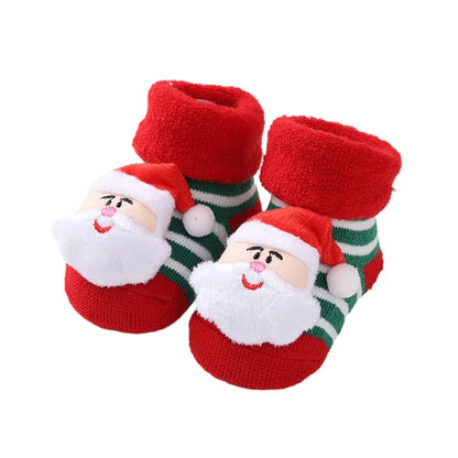 Christmas Baby Socks For Girls Boys Non-slip Floor Socks Cute Cartoon Animal Baby Xmas Cotton Sock