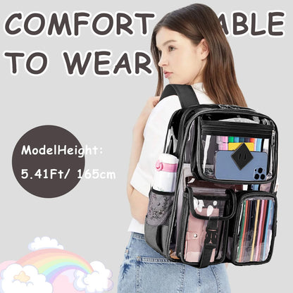 Large Clear Backpack Heavy Duty Stadium Approved Girls Backpack Waterproof Pvc Transparent Backpacks for Girls