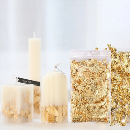 3/5g Gold Silver Bronze Foil Paper Irregular Aluminum Sticker Flakes Glitter Handmade Epoxy Resin Decor Candle Making Supplies