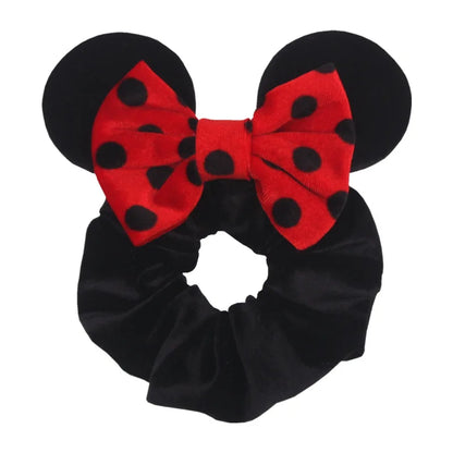 Disney Mickey Christmas Hair Loop Thickened Velvet Pig Intestine Hair Loop Elastic Gold Velvet Headband