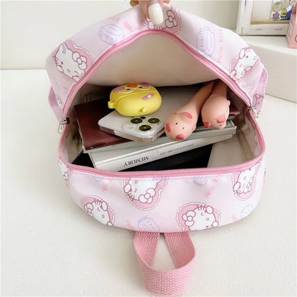 Sanrioed Anime Hello Kitty Cinnamoroll My Melody Kuromi Cute Kid Backpack Kawaii Cartoon Leather Mini School Bag Holiday Gift