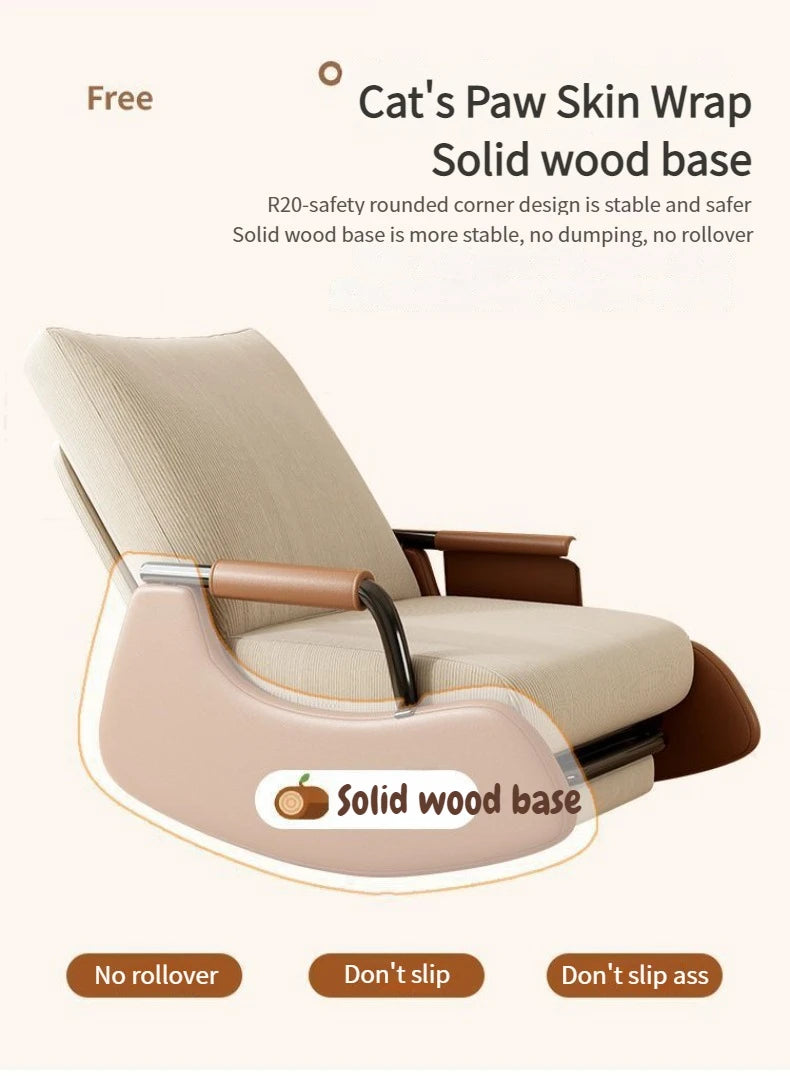 Comfy Rocking Chair, Folding Lounge Chair with Footrest, Lazy Sofa Chair Adjustable Backrest, Recliner Chair for Balcony