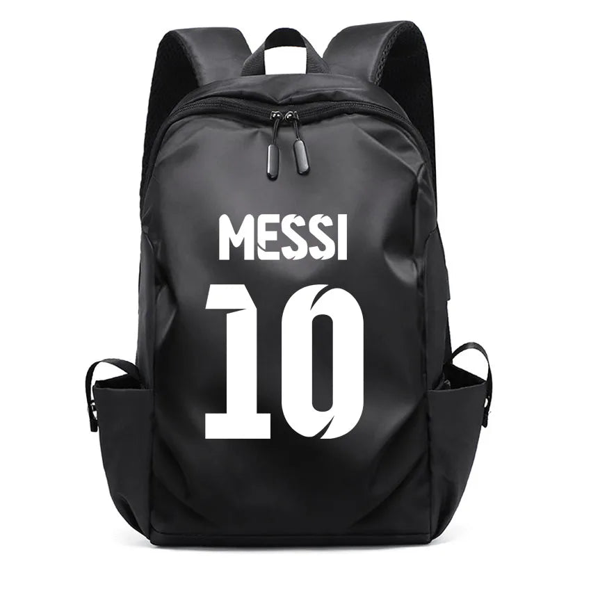 Football Super Stars MES SI Backpack Boy Girl Unisex College Student Backpack Women Men Laptop Teens Student USB Port Rucksack