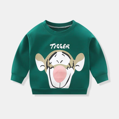 Brand New Design Hoodie Casual Spring Autumn Clothes  Unisex Round Neck Long Sleeves Pullovers Toddler Cute Cotton Cartoon Tops