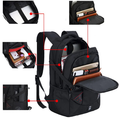 Men Multifunction USB charging fashion business casual travel anti-theft Waterproof 17 inch Laptop backpack School bag