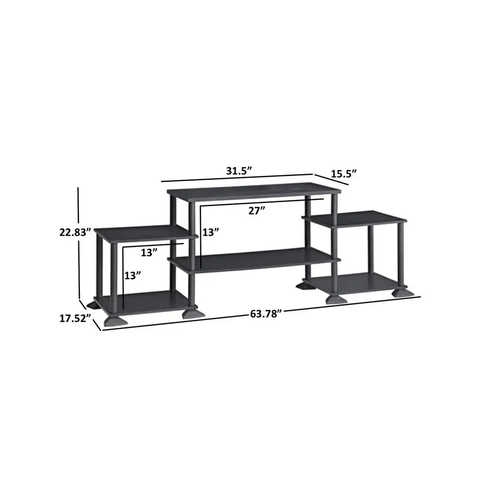 3-Cube TV Entertainment Center Holds up to 40" TVs True Black Oak Easy Assembly Versatile Storage & Display Solution Living Room