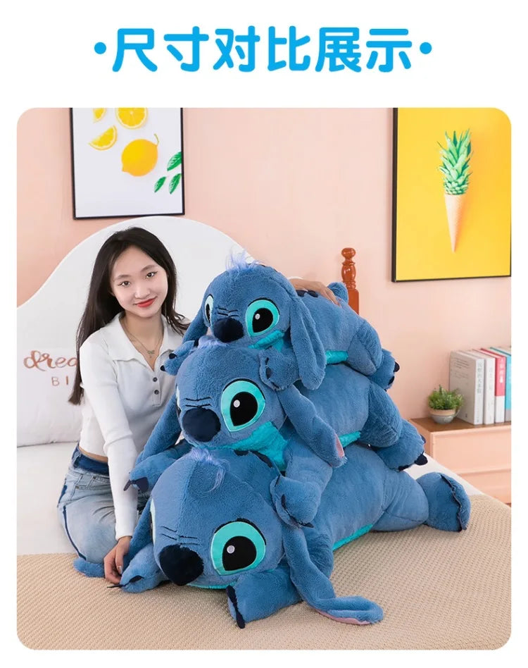 Puppy Stitch Doll Blue Stitch Plush Long Pillow Toys Girl Sleeping Leg Clamping Plushies Doll Children's Birthday Pillow Gift