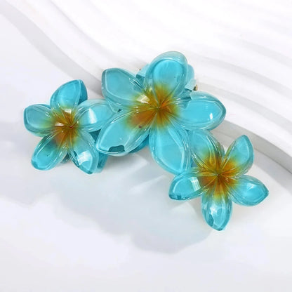 New Versatile Bright Oil French Retro Frangipani Hairpin Simple Fashionable Shark Clip Hair Accessories