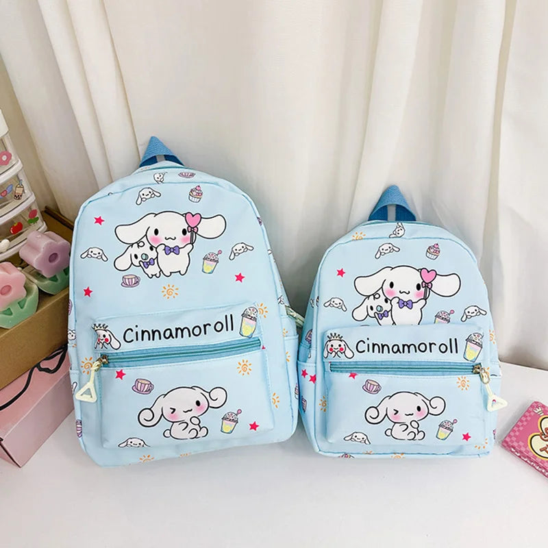 Sanrio Kuromi Hello Kitty My Melody Cinnamoroll Cartoon Backpack Cute Pompom Purin Pochacco School Bag For Adults Kids Sac A Dos