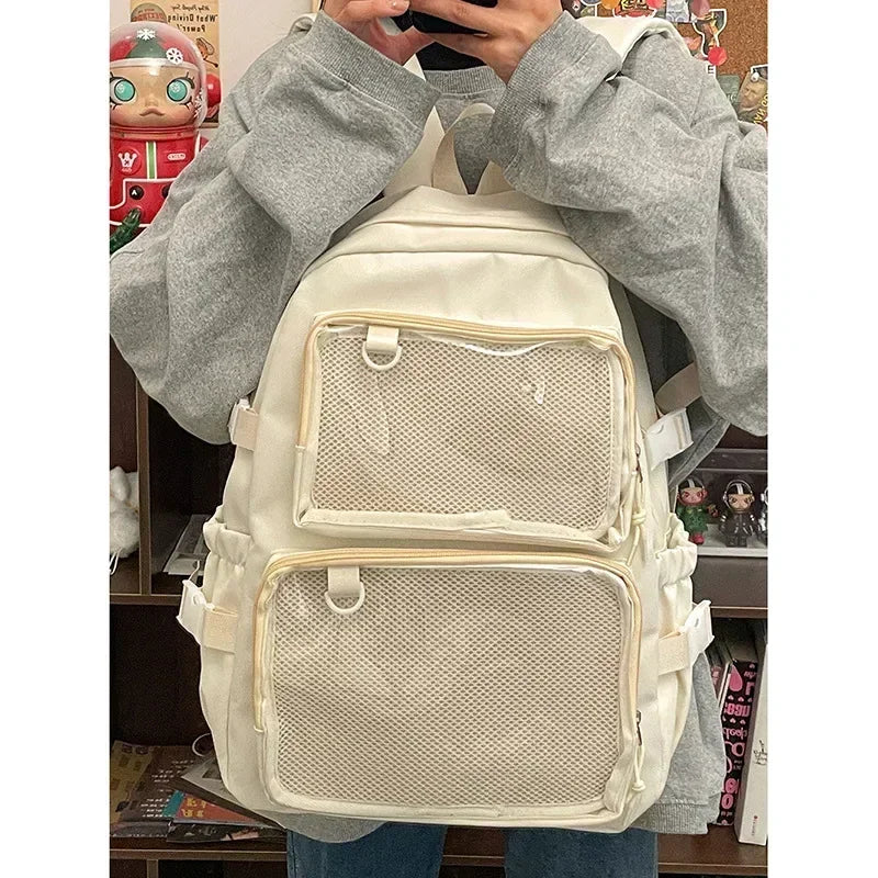 Japanese Kawaii Itabag Women New 2024 Transparent Backpack Women Large Capacity Ita Backpack School Bags for College Student JK