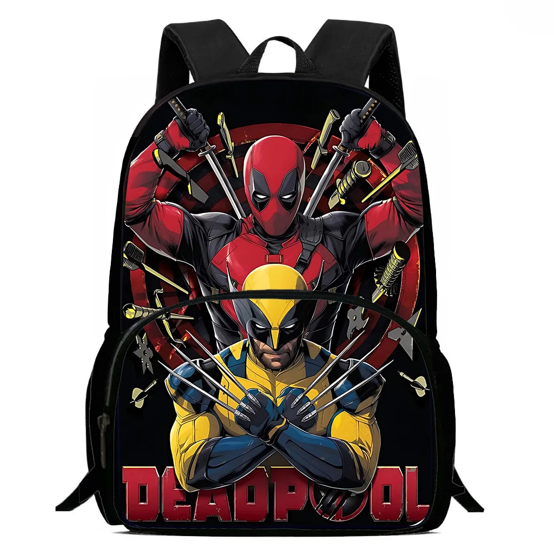 3Pcs Set Deadpools Heroes Child Backpacks Shoulder Bag Pencil Case Pupil Large Capacity School Bags for Boys Girls Best Gift