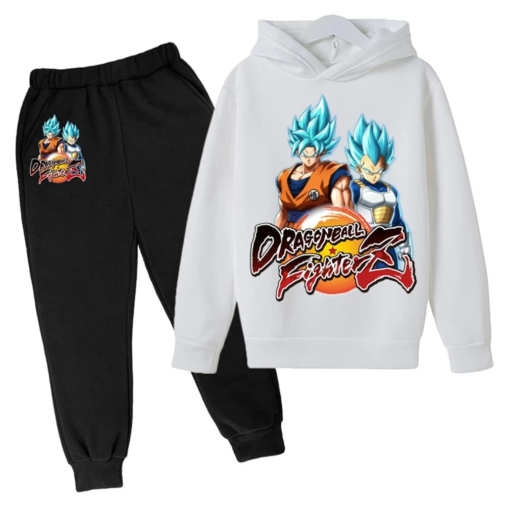 Winter Dragon Ball hoodies for boys and girls, children's cartoon Goku sweatshirts, outdoor sports children's simple fashion top