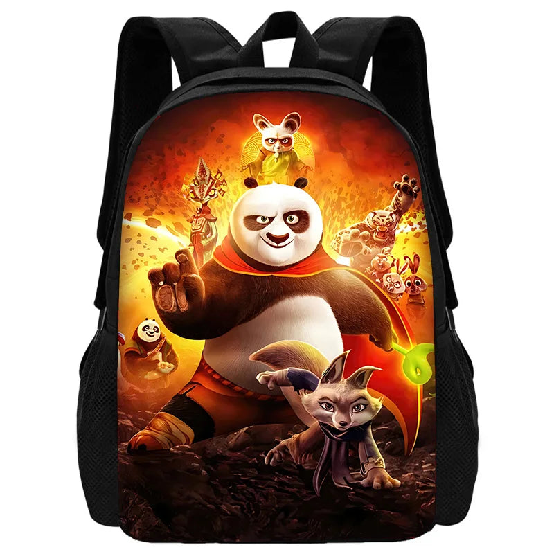 Cartoon Kung Fu Panda Child School Backpack With Shoulder Bag Pencil Bags School Bags for Boys Girls Best Gift