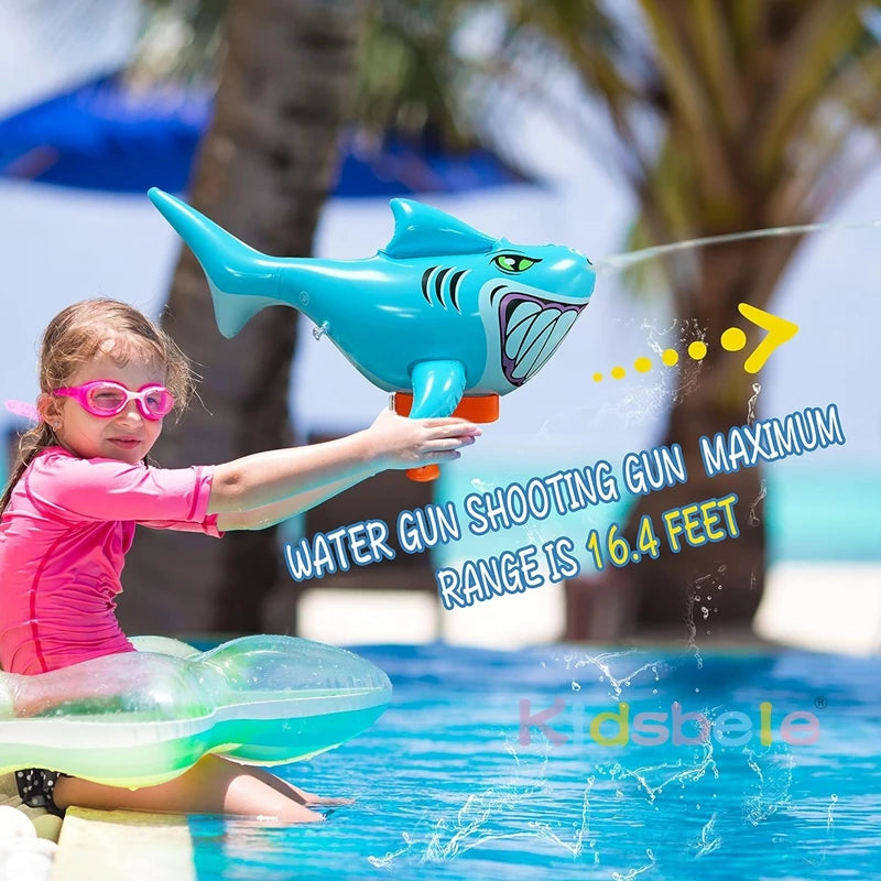 SharkWater Squirter Gun For Kid Super Water Blaster Soaker Summer Handheld Large Capacity Long Range Press Inflatable Water Toys