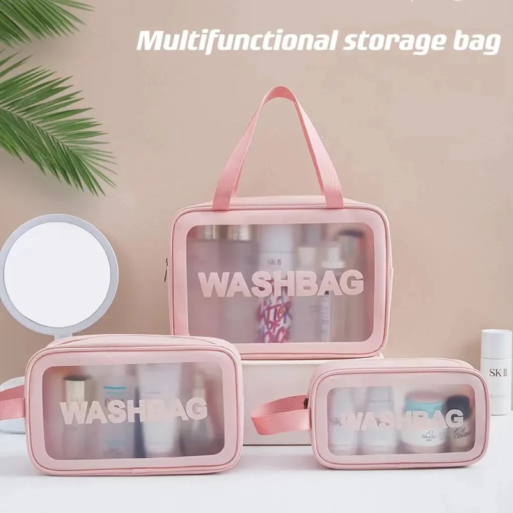 Pu Frosted Clear Makeup Box Waterproof Travel Toiletry Bag Large Capacity Portable Bath Storage Bag Children's Lunch Bag