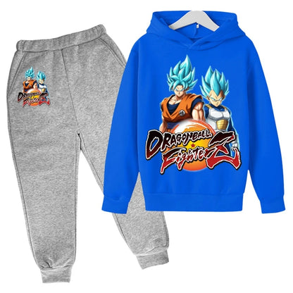 Winter Dragon Ball hoodies for boys and girls, children's cartoon Goku sweatshirts, outdoor sports children's simple fashion top