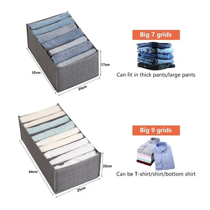 Jeans Pants Storage Box Wardrobe Clothes Organizer Cabinet Drawers Organizer for Underwear Bra Socks T-Shirt Organizers storage